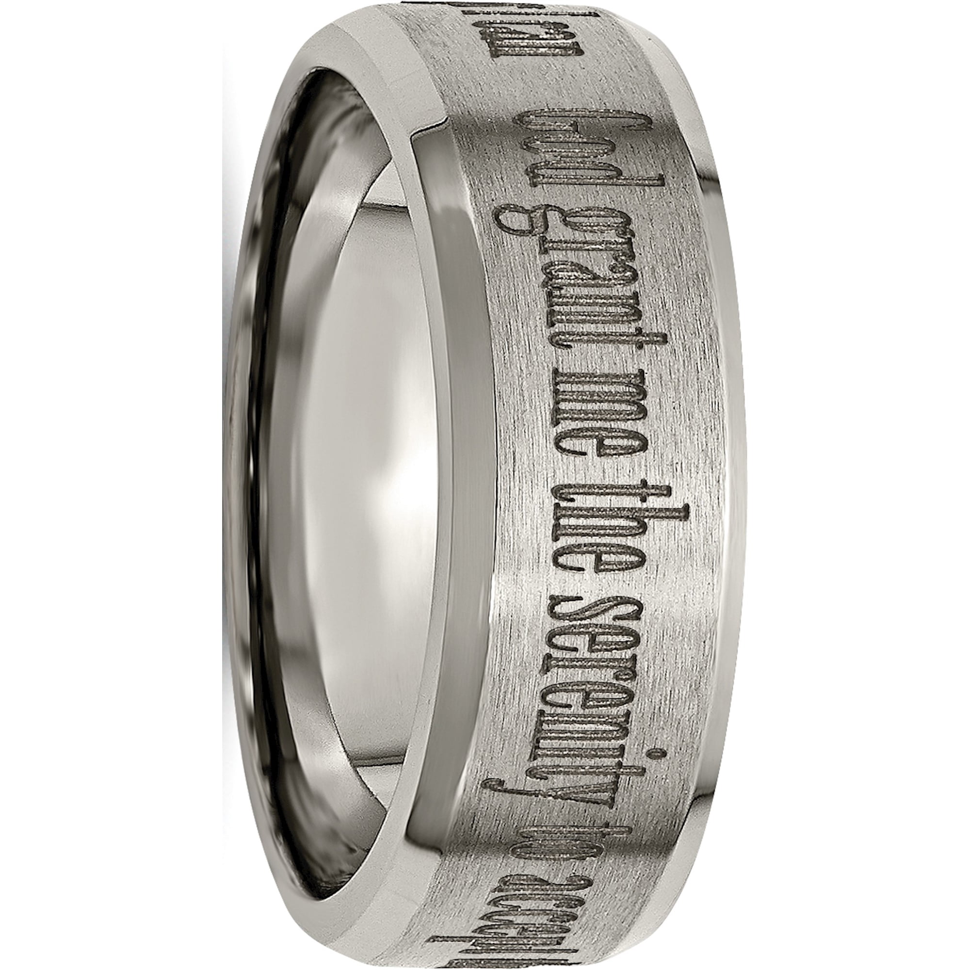 Best Quality Free Gift Box Titanium Beveled Edge 8mm Brushed And Polished Band Best Quality Free Gift Box Titanium Beveled Edge 8mm Brushed And Polished Band